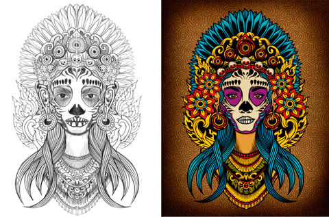 Adobe Illustrator tutorial: Create a Death Goddess inspired by Mexico’s Day of the Dead