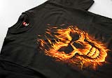Tričko Fire Skull, Plnofarebná tlač na čierne tričko