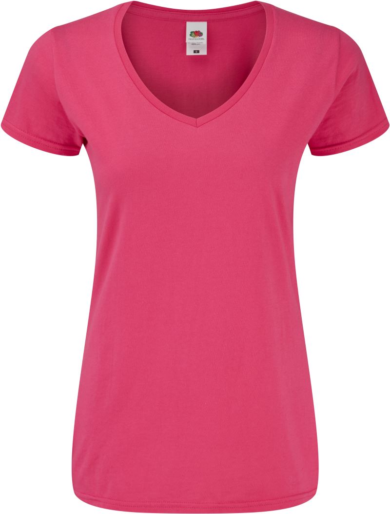 F.O.L. | Lady-Fit Iconic 150 V-Neck T – 16.1444 – fuchsia