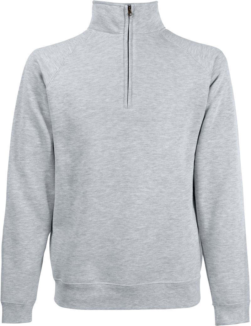 F.O.L. | Premium Zip Neck Sweat – 16.2032 – heather grey