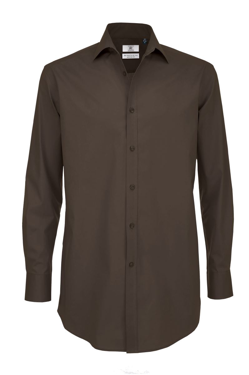 B&C | Black Tie LSL /men – 01.0P21 – coffee bean