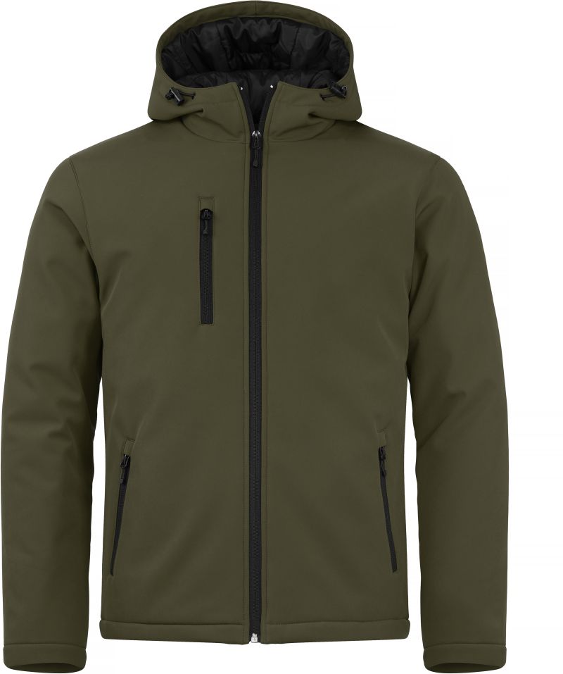 Clique | Padded Hooded Softshell Men – 67.0952 – fog green