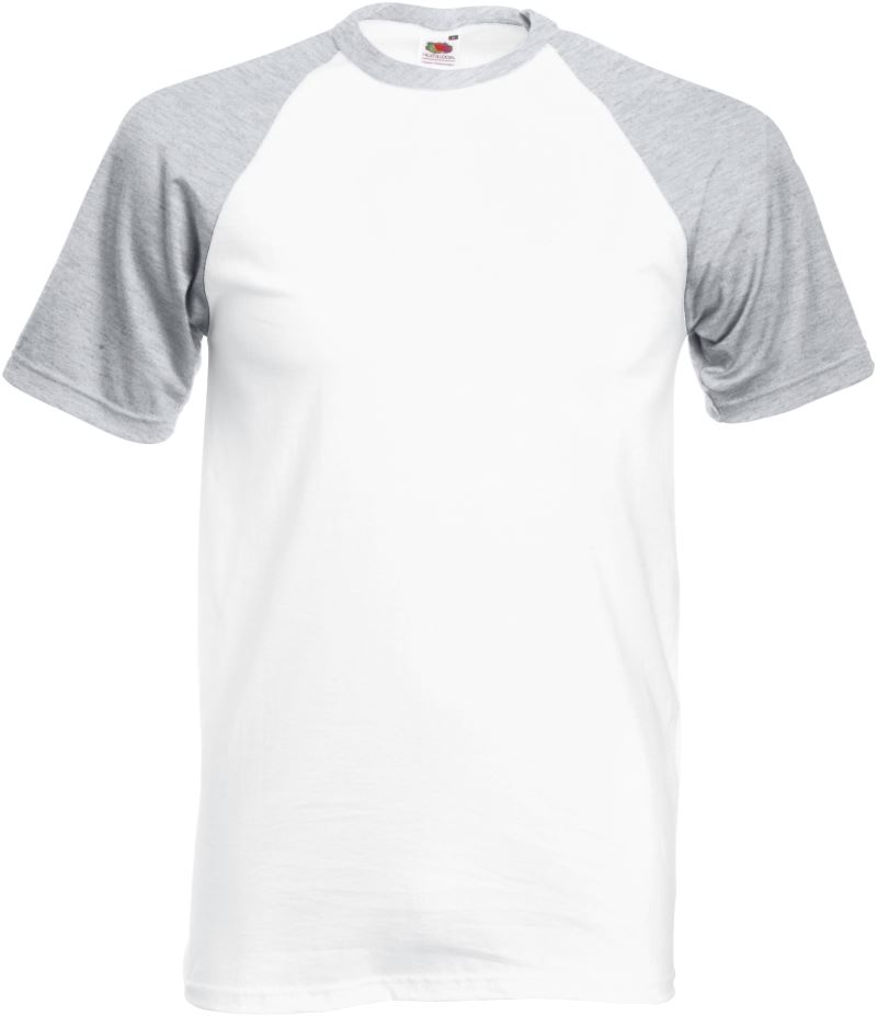F.O.L. | Baseball T – 16.1026 – white/heather grey