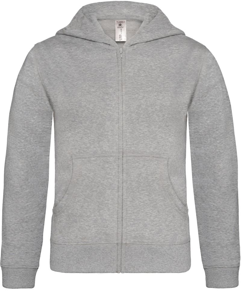 B&C | Hooded Full Zip /kids – 01.0682 – heather grey