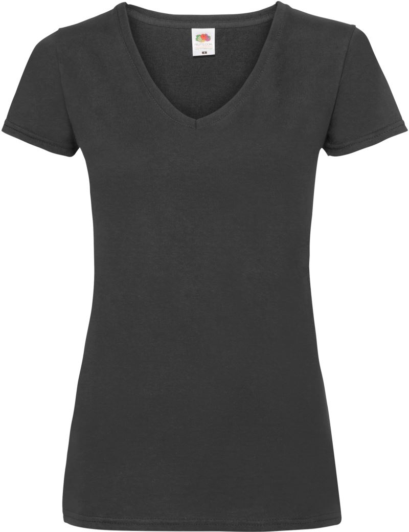 F.O.L. | Lady-Fit Valueweight V-Neck T – 16.1398 – black