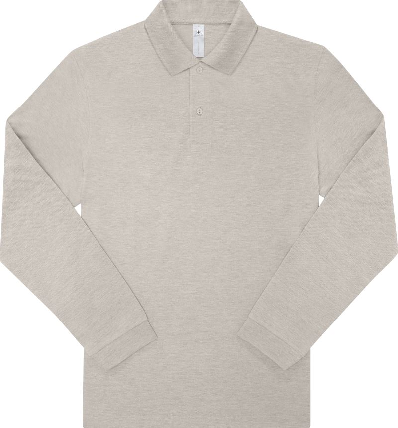 B&C | My Polo 210 LSL – 01.U427 – heather grey fog