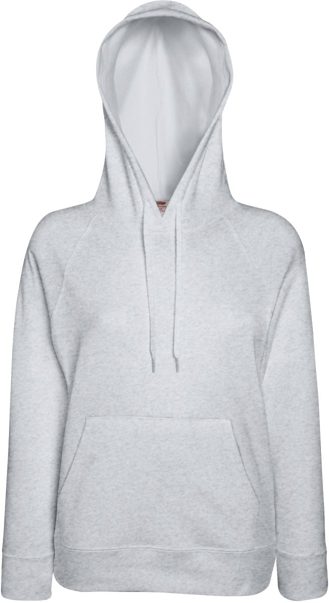 F.O.L. | Lady-Fit Lightweight Hooded Sweat – 16.2148 – heather grey