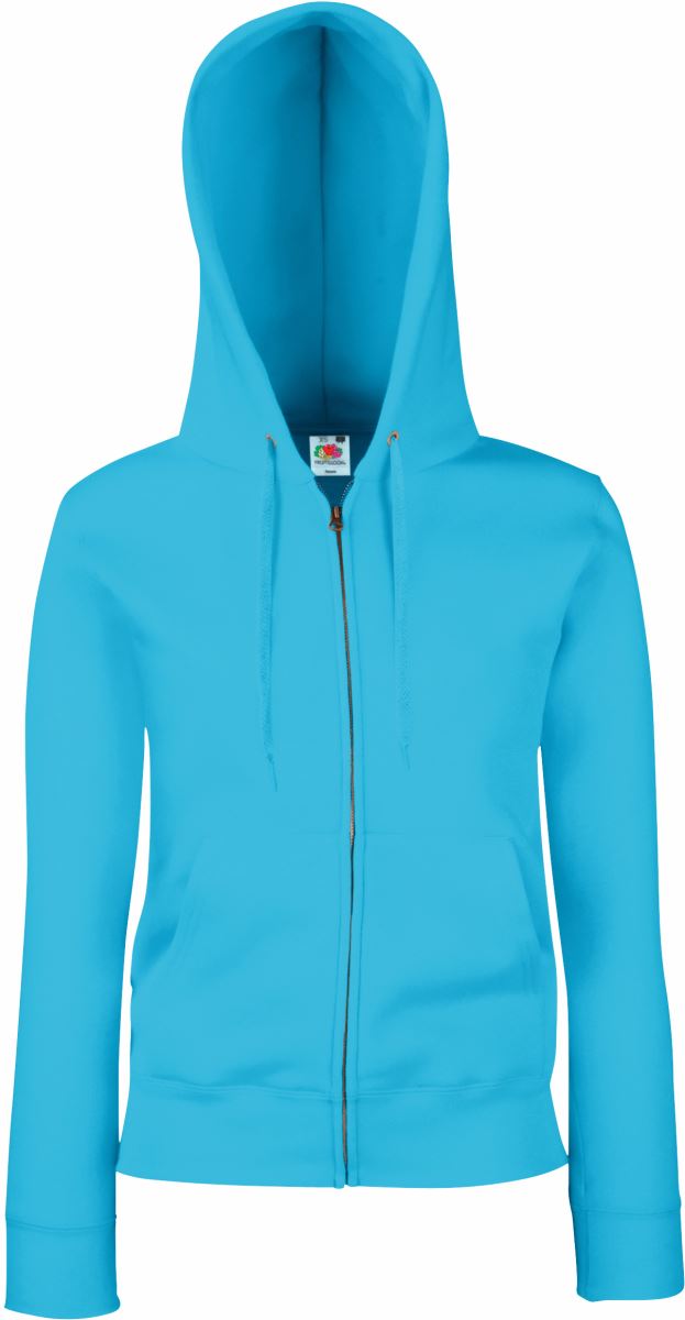 F.O.L. | Premium Lady-Fit Hooded Jacket – 16.2118 – azure blue