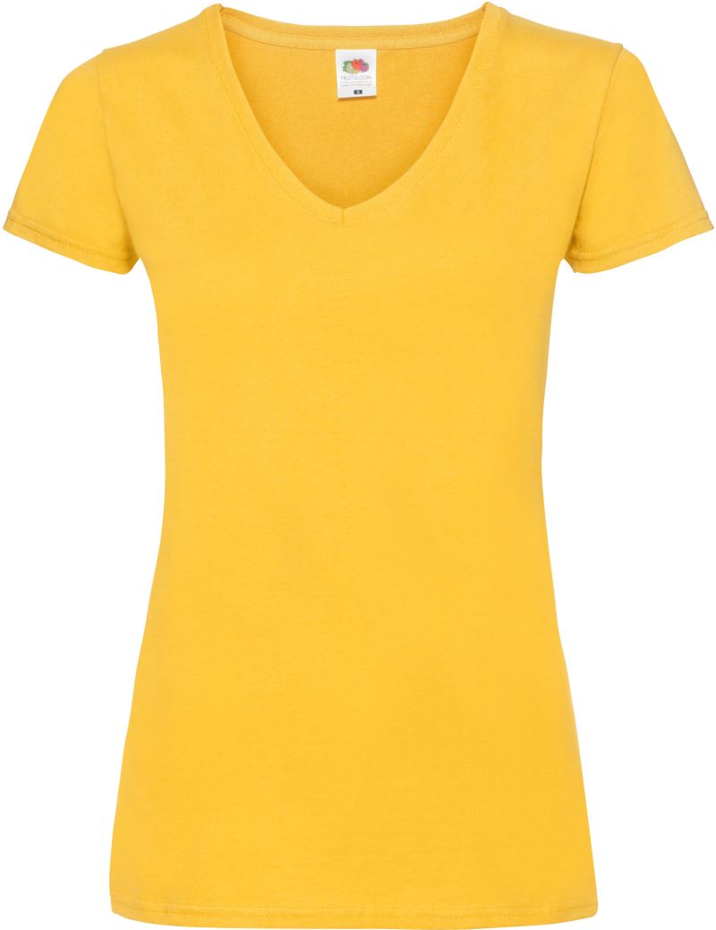 F.O.L. | Lady-Fit Valueweight V-Neck T – 16.1398 – sunflower