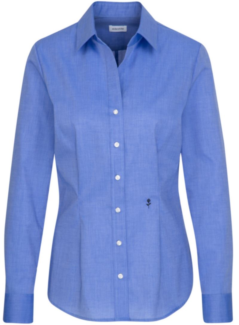 Seidensticker | Blouse Slim LSL – 78.0613 – mid blue