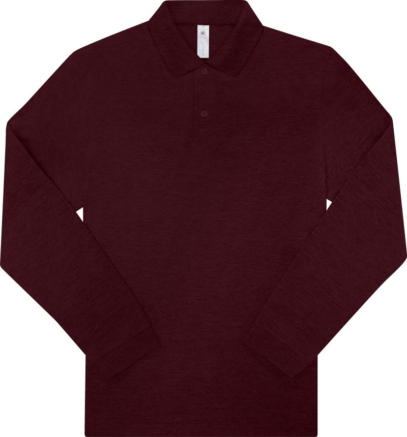 B&C | My Polo 210 LSL – 01.U427 – heather burgundy