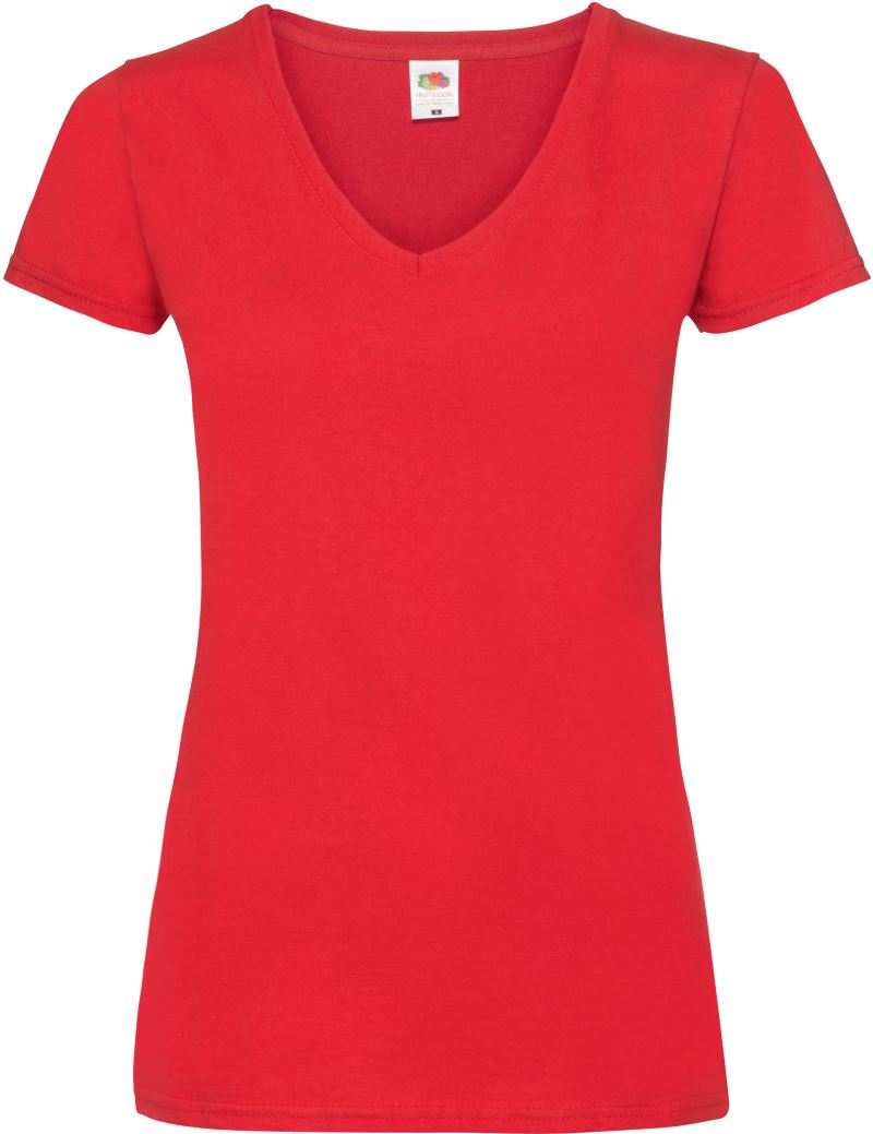 F.O.L. | Lady-Fit Valueweight V-Neck T – 16.1398 – red