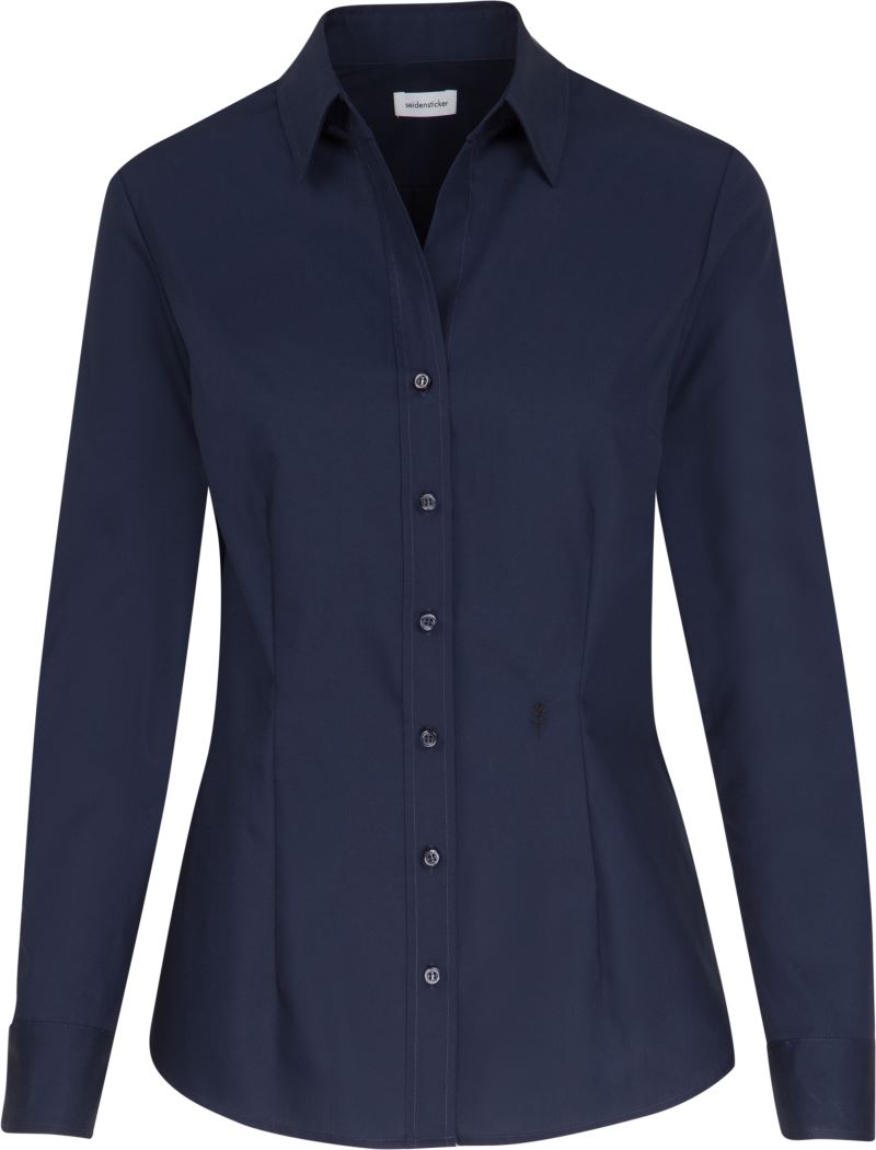 Seidensticker | Blouse Slim LSL – 78.0613 – navy