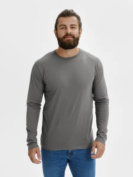 MALFINI Fit-T LS 119 tričko pánske oceľovo sivé