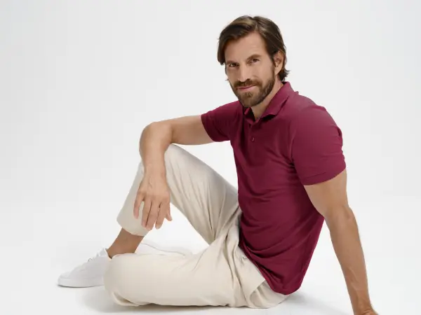 MALFINI Pique Polo 203 polokošeľa pánska garnet