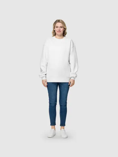 MALFINI Vibe Crew 430 mikina unisex biela