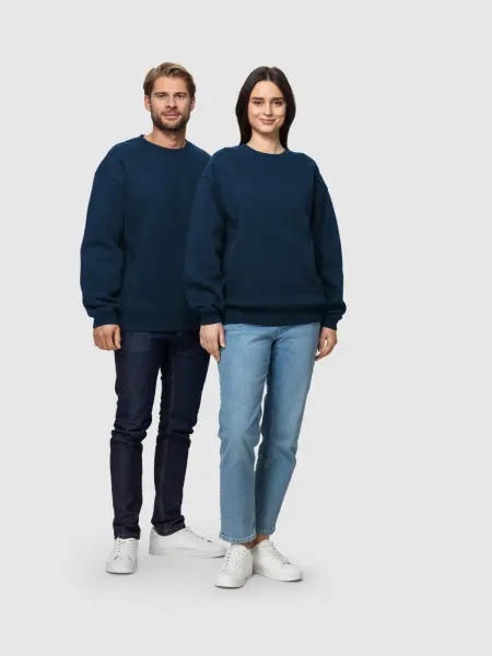 MALFINI Vibe Crew 430 mikina unisex námornícky modrá