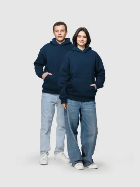 MALFINI Vibe Hoodie 431 mikina unisex námornícky modrá