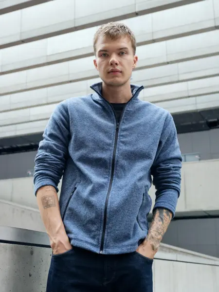 MALFINI Factor 852 fleece pánsky tmavý denim melír