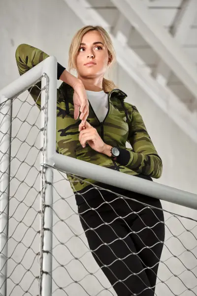 MALFINI Camo Zipper C20 mikina dámska camouflage green